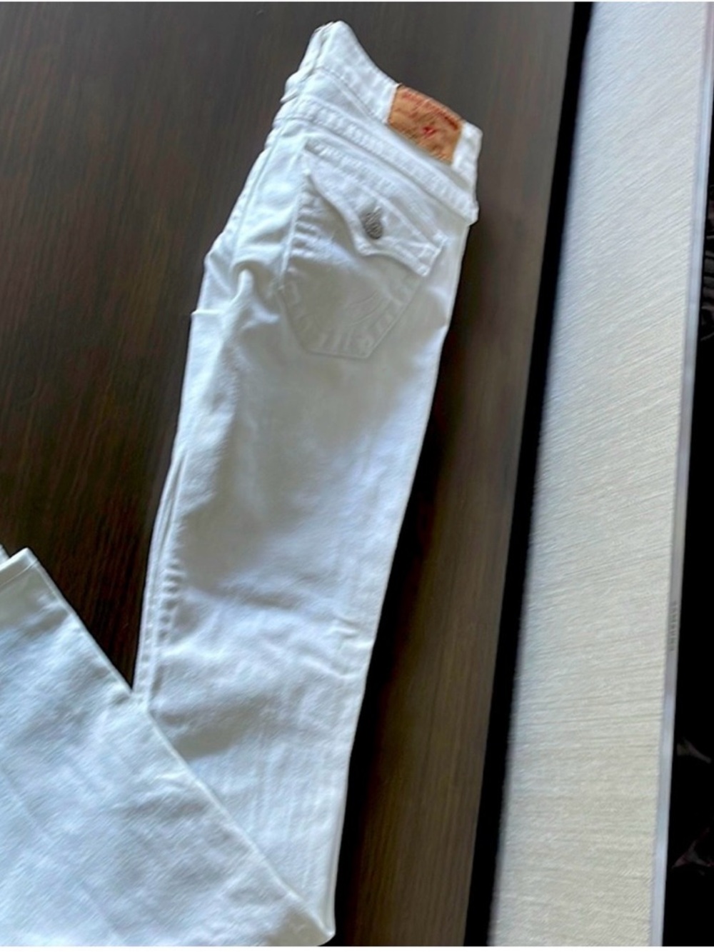 True Religion White Bootcut Jeans Flap Pocket Y2K Denim